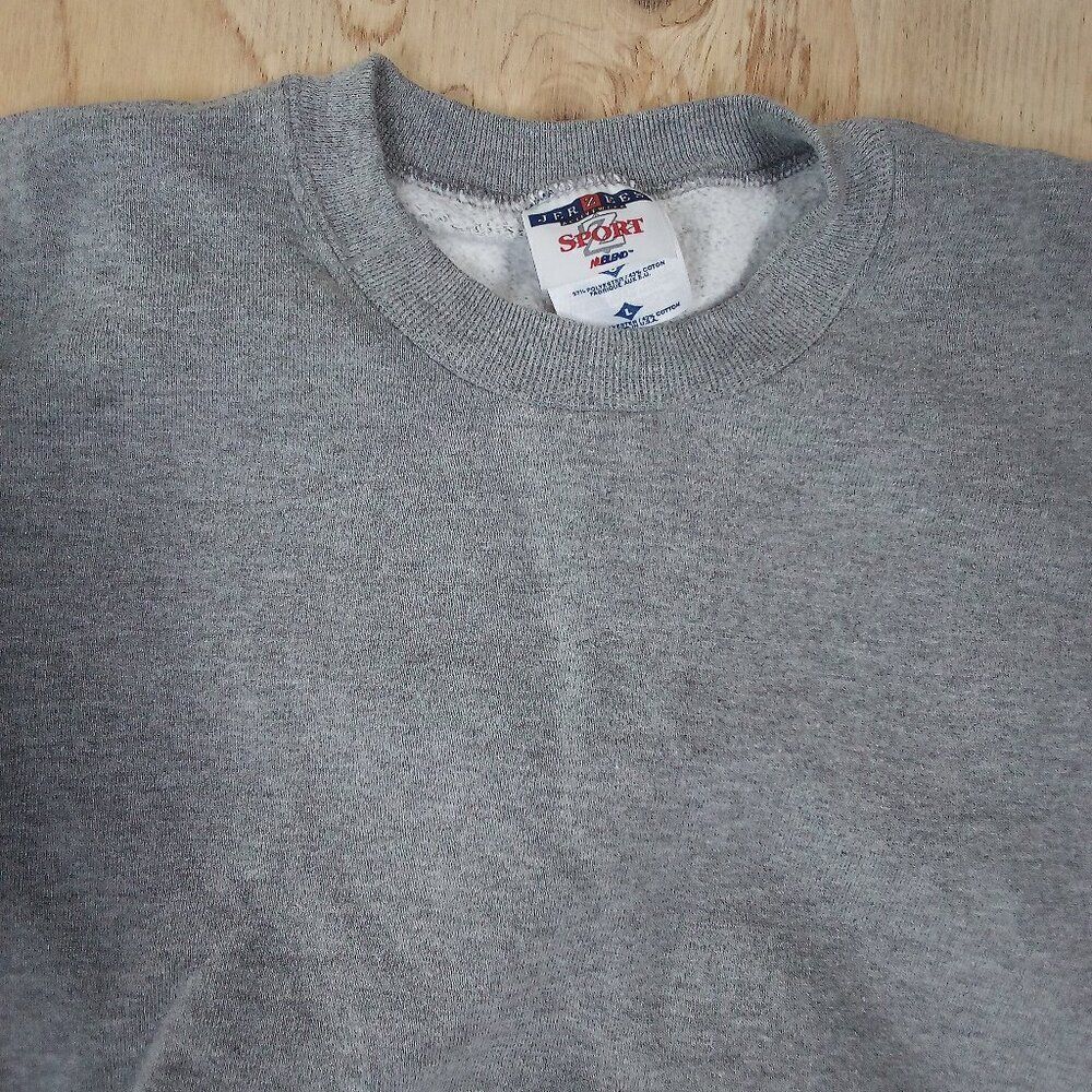 Vintage Jerzees Blank Crewneck Sweatshirt Heather Gray